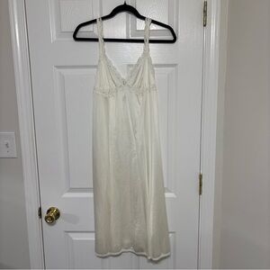 Vintage White Slip Dress Lace Detail Size Small/ Medium